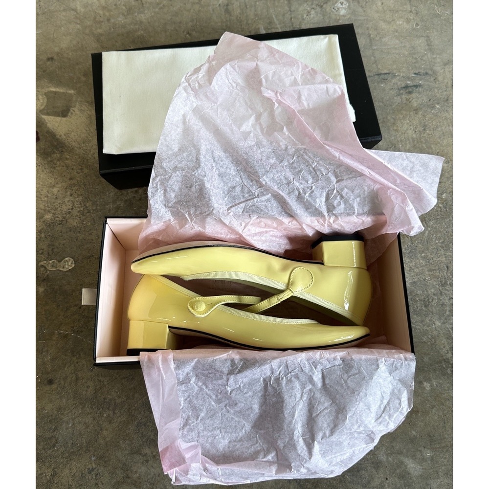 Repetto Rose Mary Janes New With Box Limited Edition Butter Yellow Color Size 38